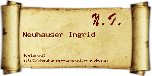 Neuhauser Ingrid névjegykártya